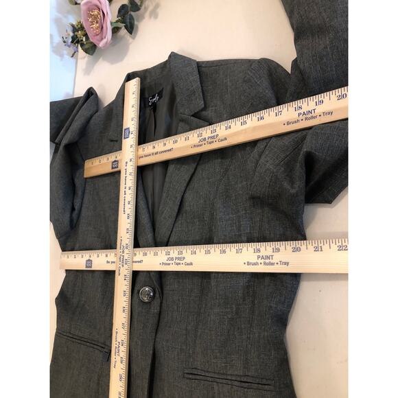 Emily Women Single Button Blazer Brown Size 14 Lapel Notch Collar Executive - Picture 11 of 13